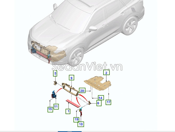 Sơ đồ phụ tùng Khung xương đầu xe