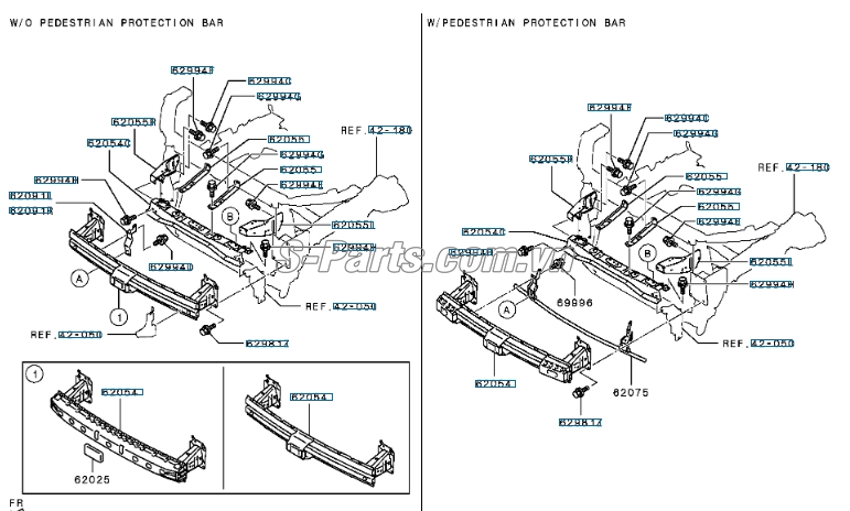 Sơ đồ lắp ráp phụ tùng Khung xương két nước 4wd