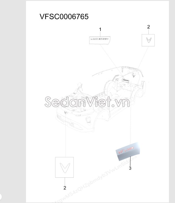 Sơ đồ lắp ráp phụ tùng logo ca lăng