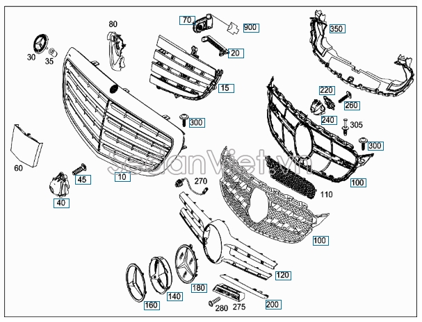 Sơ đồ lắp ráp phụ tùng Mặt ca lăng