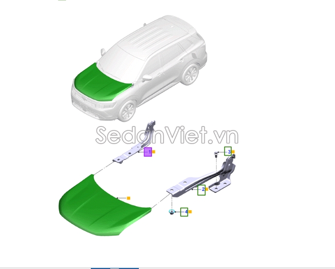 Sơ đồ phụ tùng Nắp capo