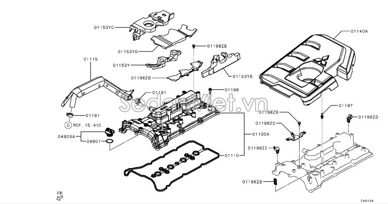 Sơ đồ lắp ráp phụ tùng Nắp giàn cò