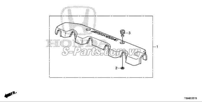 Sơ đồ lắp ráp phụ tùng Nắp trang trí động cơ 1