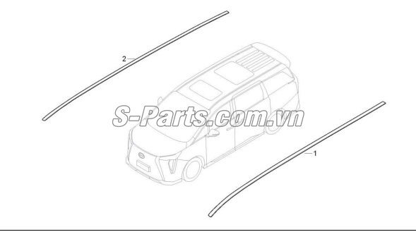 Sơ đồ lắp ráp phụ tùng Nẹp nóc trần xe