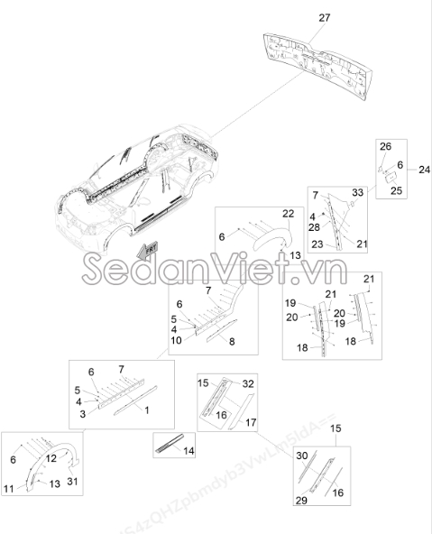 Sơ đồ lắp ráp phụ tùng Ngoại thất