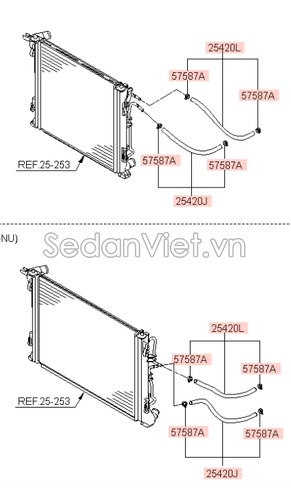 Sơ đồ lắp ráp phụ tùng Ống làm mát dầu động cơ