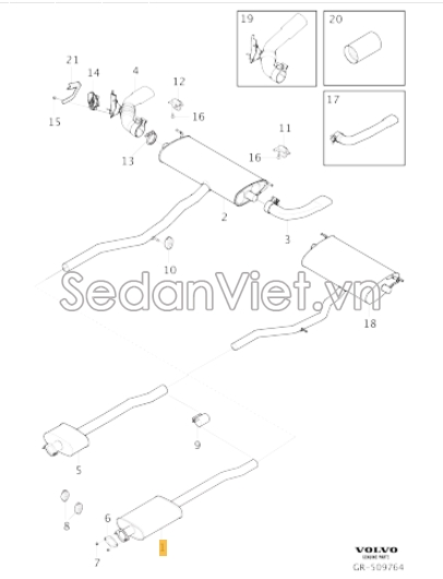 Sơ đồ lắp ráp phụ tùng Ống xả