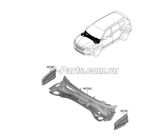 Sơ đồ lắp ráp phụ tùng Ốp chân kính chắn gió