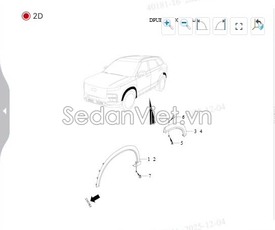 Sơ đồ lắp ráp phụ tùng Ốp phồng tai xe