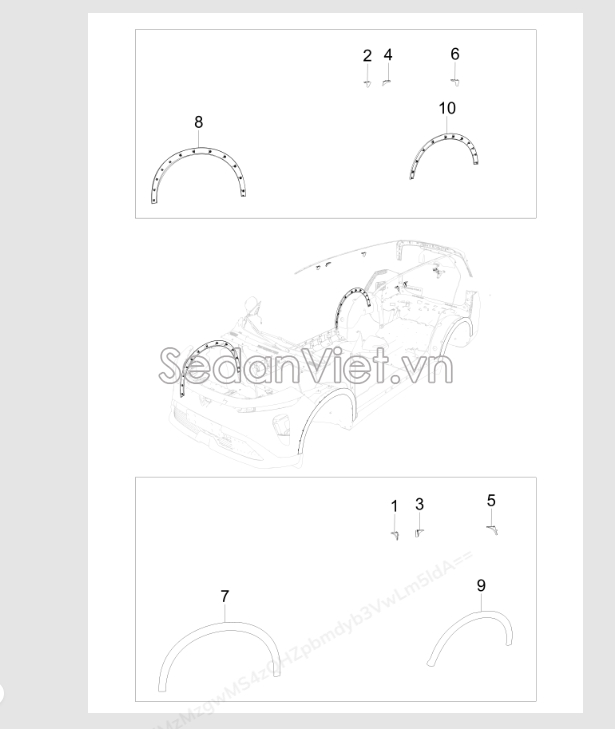 Sơ đồ lắp ráp phụ tùng ốp phồng tai xe