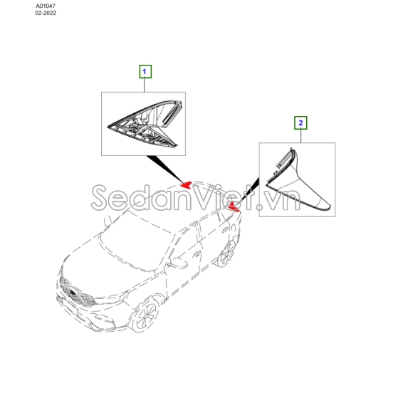 Sơ đồ phụ tùng Ốp trang trí cốp hậu