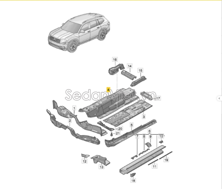 Sơ đồ lắp ráp phụ tùng Sàn xe