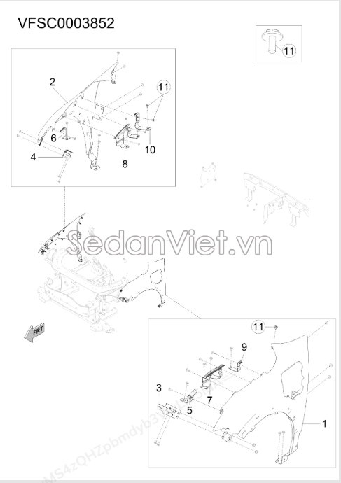 Sơ đồ lắp ráp phụ tùng Tai xe