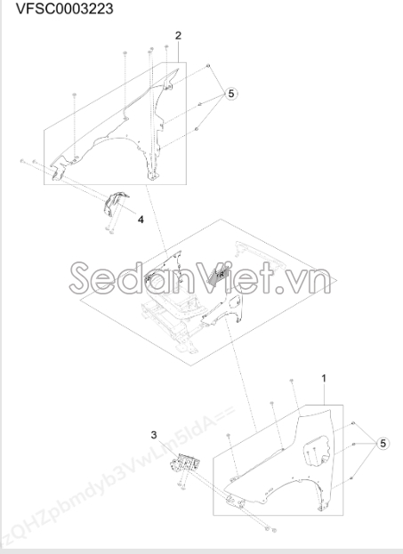 Sơ đồ lắp ráp phụ tùng Tai xe Vinfast
