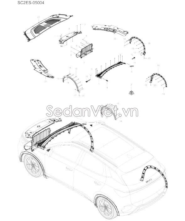 Sơ đồ lắp ráp phụ tùng Ốp viền bánh xe