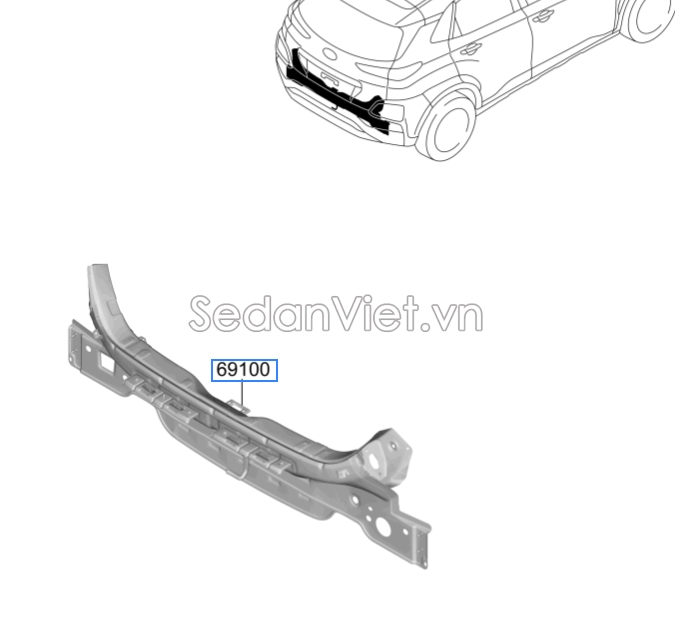 Sơ đồ lắp ráp phụ tùng Tấm ốp cản sau