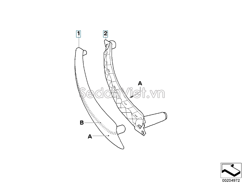 Sơ đồ lắp ráp phụ tùng Tay mở cửa