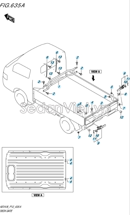 Sơ đồ lắp ráp phụ tùng Thùng sau
