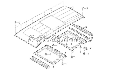 Sơ đồ lắp ráp phụ tùng Tôn nóc xe
