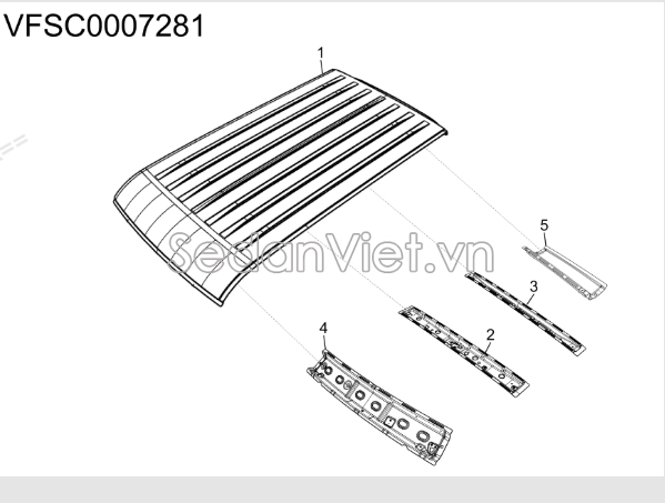 Sơ đồ lắp ráp phụ tùng Tôn nóc xe