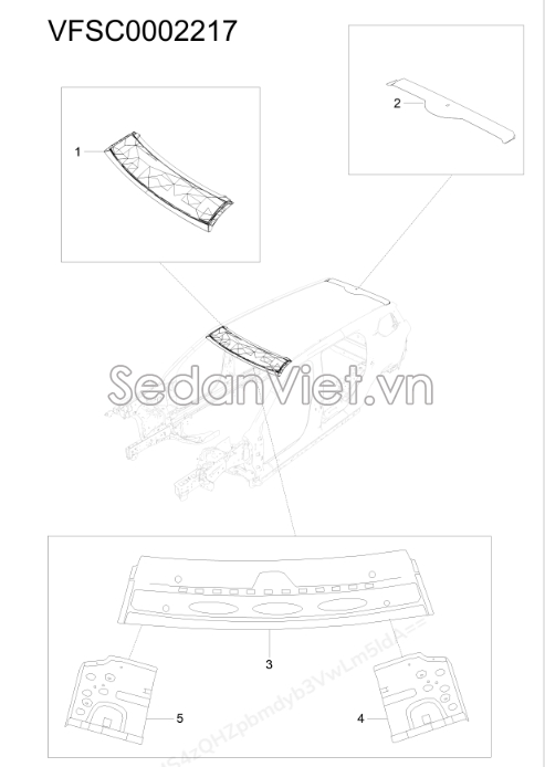 Sơ đồ lắp ráp phụ tùng Trần xe