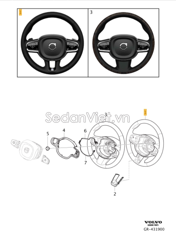 Sơ đồ lắp ráp phụ tùng Vô lăng